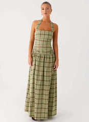 Lilith Maxi Dress - Forest Plaid