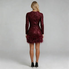 Annalise Feather Mini Dress