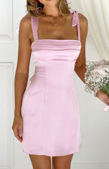 Azira Tall Fit Pink Tie Mini Dress
