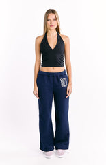 Dania Navy Leopard Star Track Pants