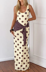 Kela Yellow Polka Dot Maxi Dress