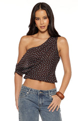 Khamie Brown Polka Dot Off Shoulder Top