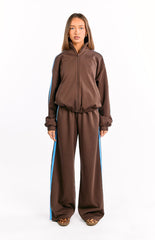 Kosie Chocolate And Blue Stripe Track Pants