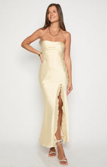Mackenna Yellow Strapless Maxi Dress