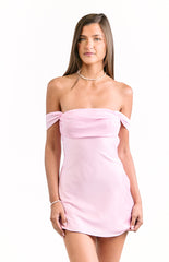 Sandie Pink Off The Shoulder Mini Dress