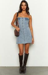 Wilma Blue Denim Corset Mini Dress