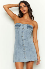 Wilma Blue Denim Corset Mini Dress