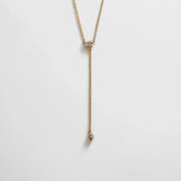 Evil Eye Lariat Necklace - Gold/Pavé