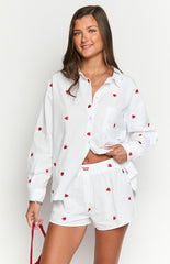 Brad White Strawberry Embroidered Boxer Shorts