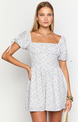 Danyal Purple Floral Mini Dress