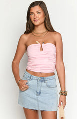 Kassy Pink Strapless Top