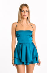 Marleen Teal Tie Back Party Playsuit