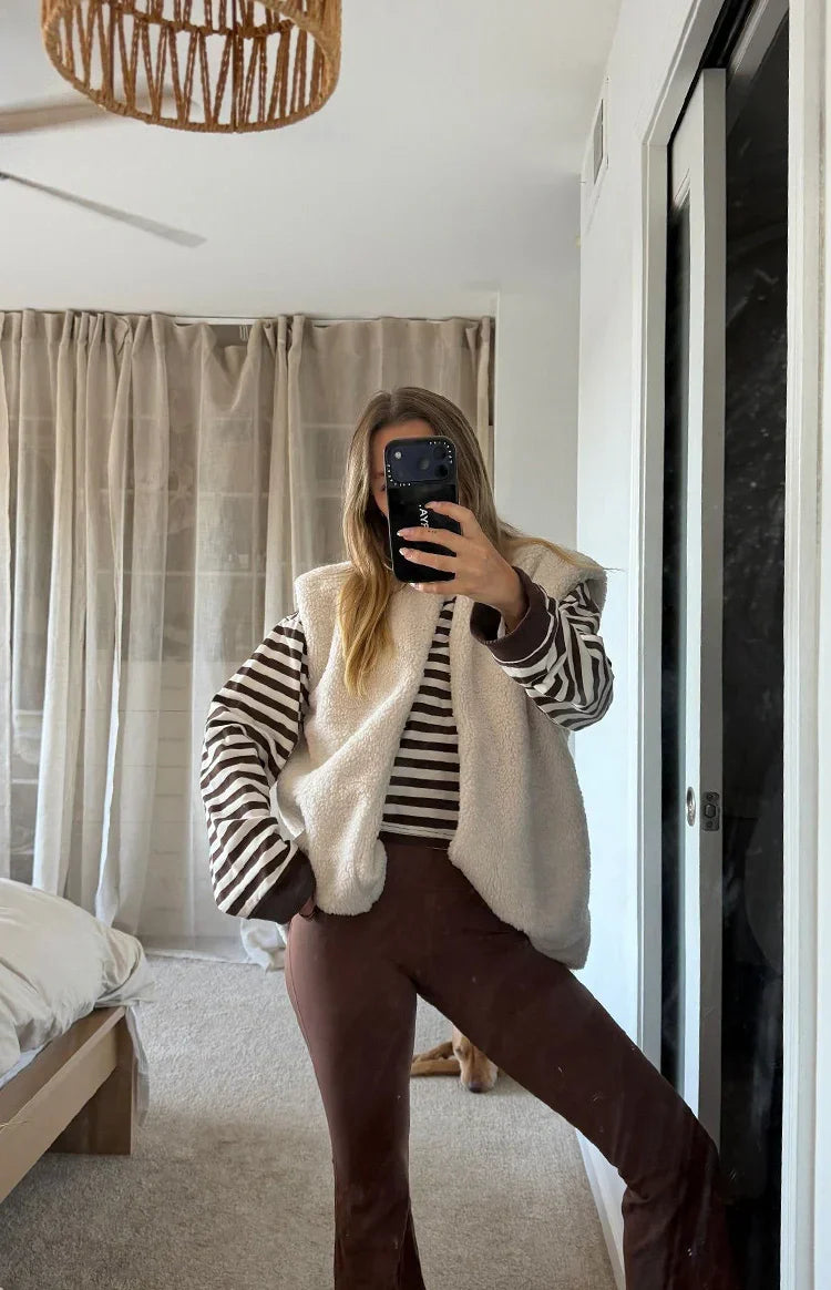 Summi Cream Teddy Fleece Vest