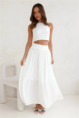 Linked Together Crop Top White
